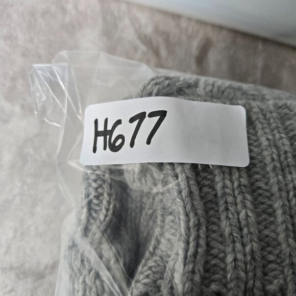 Old Navy Y2k Hooded Sweater Gray Lambswool Rabbit Hair Preppy Chunky Cable Knit - Picture 13 of 13